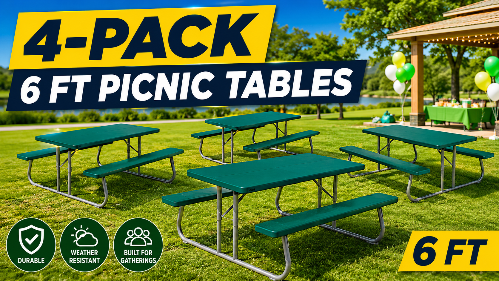 Amazon.com: Lifetime Picnic Tables 6-Foot Hunter Green Plastic Top